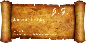 Janzer Frida névjegykártya